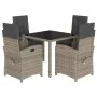 Set comedor de jardín 5 piezas con cojines ratán sintético gris de , Conjuntos de jardín - Ref: Foro24-3212214, Precio: 566,4...