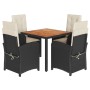 5-piece garden furniture set with black synthetic rattan cushions by , Garden sets - Ref: Foro24-3212223, Price: 587,91 €, Di...