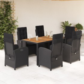 7-piece garden dining set and black synthetic rattan cushions by , Garden sets - Ref: Foro24-3212235, Price: 807,40 €, Discou...