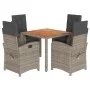 5-piece garden dining set with gray synthetic rattan cushions by , Garden sets - Ref: Foro24-3212240, Price: 609,04 €, Discou...