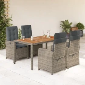 5-piece garden dining set with gray synthetic rattan cushions by , Garden sets - Ref: Foro24-3212242, Price: 636,71 €, Discou...