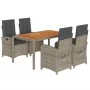 5-piece garden dining set with gray synthetic rattan cushions by , Garden sets - Ref: Foro24-3212242, Price: 636,71 €, Discou...