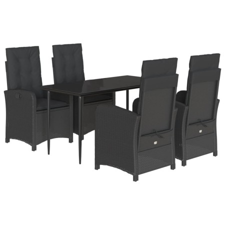 5-teiliges Gartenmöbel-Set mit schwarzen synthetischen Rattankissen von , Gartensets - Ref: Foro24-3212313, Preis: 549,11 €, ...