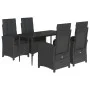 5-teiliges Gartenmöbel-Set mit schwarzen synthetischen Rattankissen von , Gartensets - Ref: Foro24-3212313, Preis: 607,01 €, ...