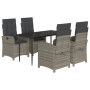 5-piece garden dining set with gray synthetic rattan cushions by , Garden sets - Ref: Foro24-3212353, Price: 547,23 €, Discou...