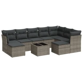 10-piece garden sofa set with gray synthetic rattan cushions by , Garden sets - Ref: Foro24-3250419, Price: 572,57 €, Discoun...