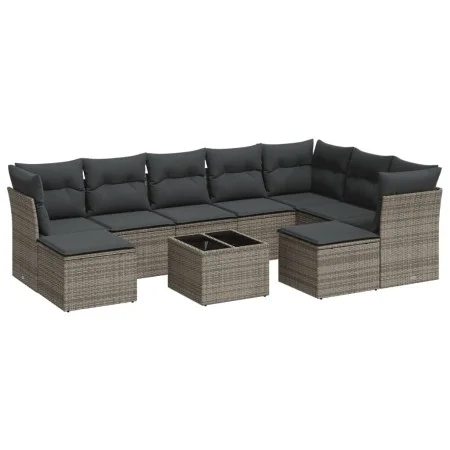 10-piece garden sofa set with gray synthetic rattan cushions by , Garden sets - Ref: Foro24-3250419, Price: 572,57 €, Discoun...