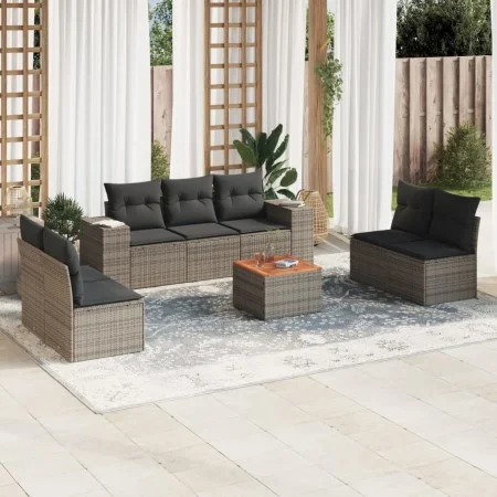 8-piece garden sofa set and gray synthetic rattan cushions by , Garden sets - Ref: Foro24-3257733, Price: 477,79 €, Discount: %