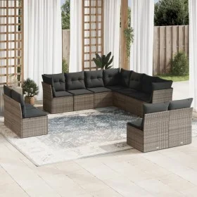 11-piece garden sofa set and gray synthetic rattan cushions by , Garden sets - Ref: Foro24-3249659, Price: 636,10 €, Discount: %
