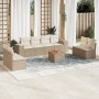 9-piece garden sofa set with beige synthetic rattan cushions by , Garden sets - Ref: Foro24-3257738, Price: 569,70 €, Discoun...