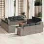 Gartensofa-Set mit Kissen, 13-teilig, graues synthetisches Rattan von , Gartensets - Ref: Foro24-3257712, Preis: 977,49 €, Ra...