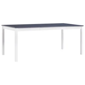 Mesa de comedor de madera de pino blanco y gris 180x90x73 cm de vidaXL, Mesas de cocina y de comedor - Ref: Foro24-283406, Pr...