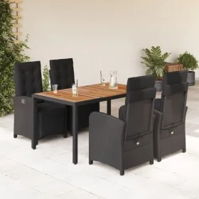 5-teiliges Gartenmöbel-Set mit schwarzen synthetischen Rattankissen von , Gartensets - Ref: Foro24-3212476, Preis: 685,02 €, ...