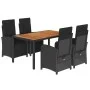5-piece garden furniture set with black synthetic rattan cushions by , Garden sets - Ref: Foro24-3212476, Price: 619,87 €, Di...