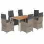 Garten-Essgruppe 7-teilig und graue synthetische Rattankissen von , Gartensets - Ref: Foro24-3212483, Preis: 906,77 €, Rabatt: %