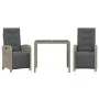 Garden chairs and table with cushions 3 pieces gray PE rattan by , Garden sets - Ref: Foro24-3212462, Price: 350,40 €, Discou...