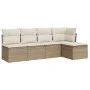 Juego de sofás jardín con cojines 5 pzas ratán sintético beige de , Conjuntos de jardín - Ref: Foro24-3249357, Precio: 317,10...
