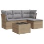 Gartensofa-Set mit Kissen, 5-teilig, beiges synthetisches Rattan von , Gartensets - Ref: Foro24-3249388, Preis: 317,38 €, Rab...