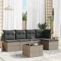 6-piece garden furniture set and gray synthetic rattan cushions by , Garden sets - Ref: Foro24-3249369, Price: 332,45 €, Disc...