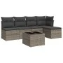 6-piece garden furniture set and gray synthetic rattan cushions by , Garden sets - Ref: Foro24-3249369, Price: 332,45 €, Disc...