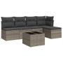 6-teiliges Gartenmöbel-Set und graue synthetische Rattankissen von , Gartensets - Ref: Foro24-3249369, Preis: 337,74 €, Rabat...