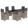 Garden dining set 7 pieces and gray synthetic rattan cushions by , Garden sets - Ref: Foro24-3212216, Price: 887,23 €, Discou...