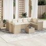 Gartensofa-Set mit beigen Kissen, 10-teilig, synthetisches Rattan von , Gartensets - Ref: Foro24-3249977, Preis: 665,55 €, Ra...