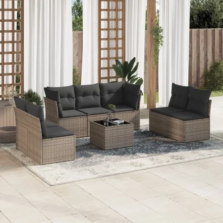 8-teiliges Gartensofa-Set und graue synthetische Rattankissen von , Gartensets - Ref: Foro24-3249259, Preis: 458,55 €, Rabatt: %
