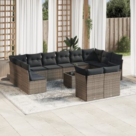 Garden sofa set with cushions 13 pieces gray synthetic rattan by , Garden sets - Ref: Foro24-3250279, Price: 809,50 €, Discou...