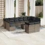 Garden sofa set with cushions 13 pieces gray synthetic rattan by , Garden sets - Ref: Foro24-3250279, Price: 799,83 €, Discou...