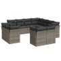 11-piece garden sofa set and gray synthetic rattan cushions by , Garden sets - Ref: Foro24-3250349, Price: 771,90 €, Discount: %