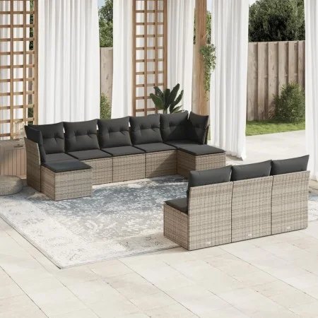Set de sofás de jardín 10 pzas con cojines ratán sintético gris de , Conjuntos de jardín - Ref: Foro24-3250129, Precio: 556,2...