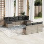 Set de sofás de jardín 10 pzas con cojines ratán sintético gris de , Conjuntos de jardín - Ref: Foro24-3250129, Precio: 529,22 €