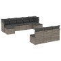 Set de sofás de jardín 10 pzas con cojines ratán sintético gris de , Conjuntos de jardín - Ref: Foro24-3250129, Precio: 529,22 €