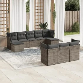 10-piece garden sofa set with gray synthetic rattan cushions by , Garden sets - Ref: Foro24-3250169, Price: 586,03 €, Discoun...