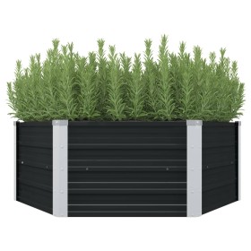 Elevated planter galvanized steel anthracite gray 129x129x45cm by vidaXL, Pots and planters - Ref: Foro24-45723, Price: 37,45...