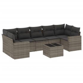 8-piece garden sofa set and gray synthetic rattan cushions by , Modular outdoor sofas - Ref: Foro24-3251077, Price: 489,63 €,...