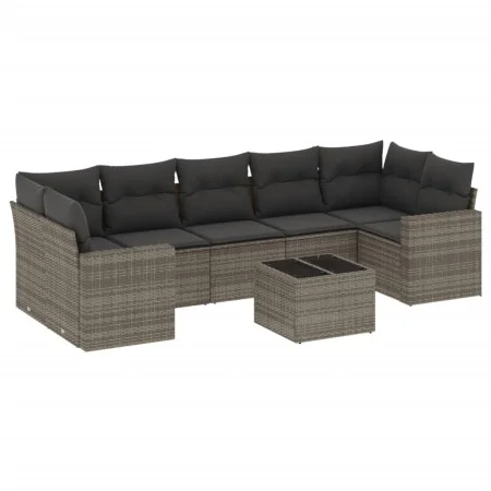 8-piece garden sofa set and gray synthetic rattan cushions by , Modular outdoor sofas - Ref: Foro24-3251077, Price: 498,50 €,...
