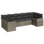 Set de sofás de jardín 7 piezas con cojines ratán PE gris de , Sofás modulares de exterior - Ref: Foro24-3251727, Precio: 437...