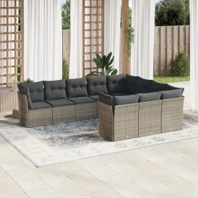 10-piece garden sofa set with gray synthetic rattan cushions by , Garden sets - Ref: Foro24-3250059, Price: 599,31 €, Discoun...