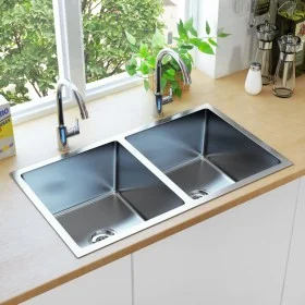 Handgefertigte Küchenspüle aus Edelstahl von vidaXL, Sinkt - Ref: Foro24-145079, Preis: 118,50 €, Rabatt: %