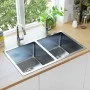 Handgefertigte Küchenspüle aus Edelstahl von vidaXL, Sinkt - Ref: Foro24-145079, Preis: 109,28 €, Rabatt: %