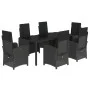 7-piece garden dining set and black synthetic rattan cushions by , Garden sets - Ref: Foro24-3212460, Price: 963,39 €, Discou...
