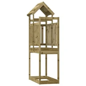 Impregnated pine wood play tower 52.5x110.5x214 cm by , Swings and play structures - Ref: Foro24-826585, Price: 178,63 €, Dis...