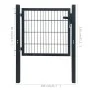Cancela de valla 2D individual gris antracita 106x130 cm de , Puertas de jardín - Ref: Foro24-141740, Precio: 169,16 €, Descu...