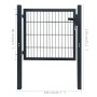 Individual 2D fence gate anthracite gray 106x130 cm by , garden gates - Ref: Foro24-141740, Price: 173,01 €, Discount: %