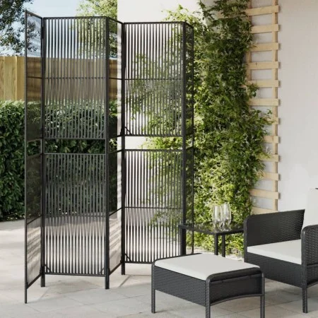 5-panel black synthetic rattan screen by , Room dividers - Ref: Foro24-365396, Price: 143,77 €, Discount: %