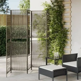 5-panel gray synthetic rattan screen by , Room dividers - Ref: Foro24-365382, Price: 156,48 €, Discount: %