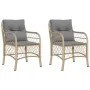 Gartensessel mit Kissen 2 Einheiten beige synthetische Rattanmischung von , Gartenstühle - Ref: Foro24-365157, Preis: 215,21 ...