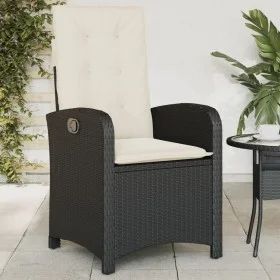Sillón reclinable de jardín con cojines ratán sintético negro de , Sillas de jardín - Ref: Foro24-365160, Precio: 119,75 €, D...